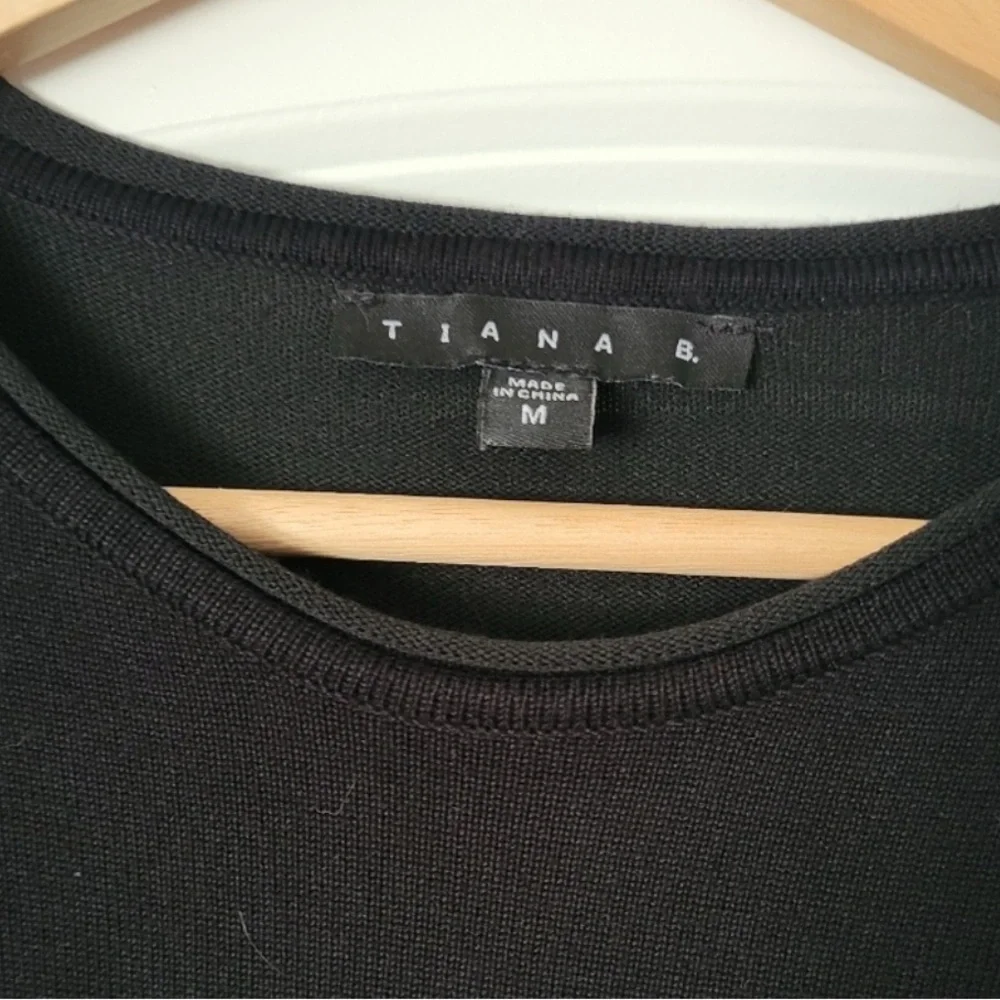 Tiana B. Classic Black Knit Dress Sz M - Picture 5 of 5